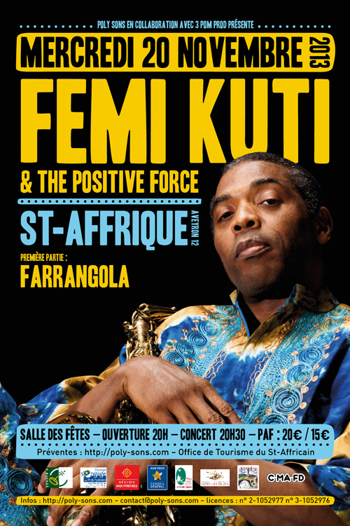 Flyer - Femi Kuti - 20 novembre St-Affrique