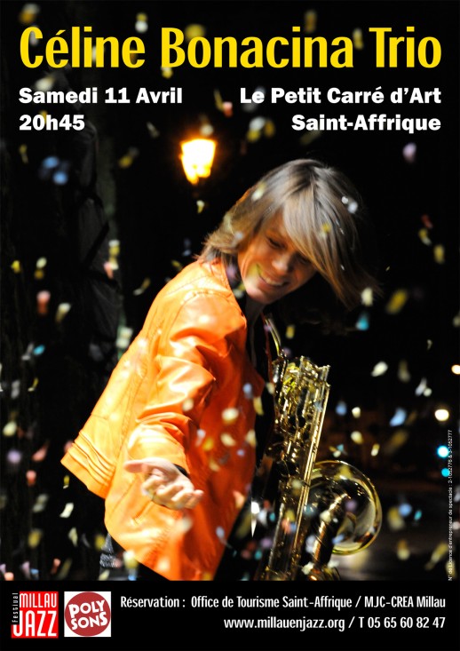 Céline Bonacina Trio – 11 avril Saint-Affrique – Millau en Jazz et Poly Sons