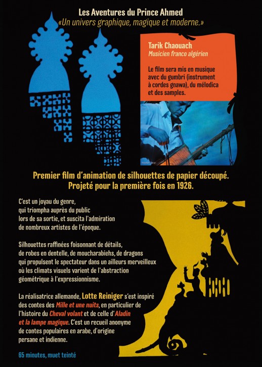 présentation Ciné Concert : Les Aventures du Prince Amhed sur la musique de Tarik Chaouach à Saint-Affrique